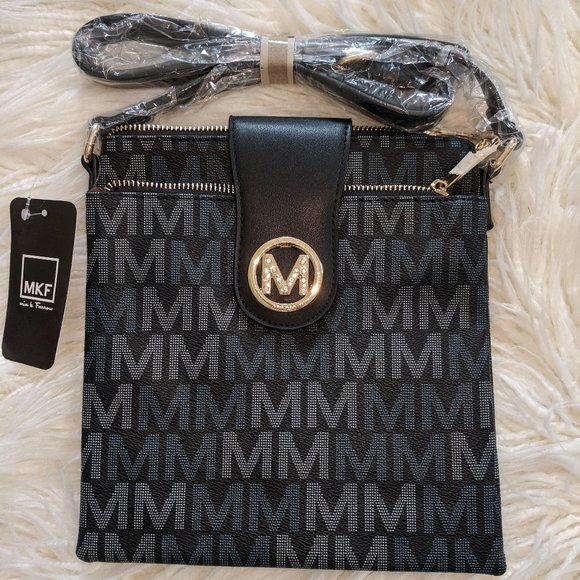Mia K Furrow Handbags - Mia Cross Body Bag Satchel Blue NWT